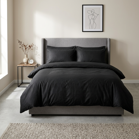 Bomuldssatin lux striped sengetøj