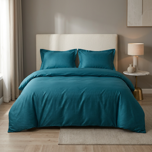 Bomuldssatin lux striped sengetøj