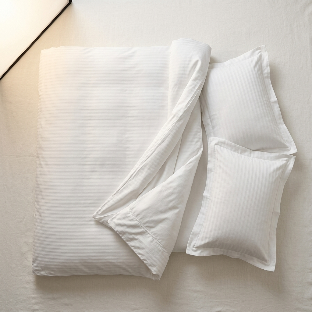 Bomuldssatin lux striped sengetøj