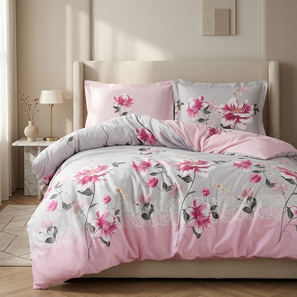 Flowerdream rosa sengetøj