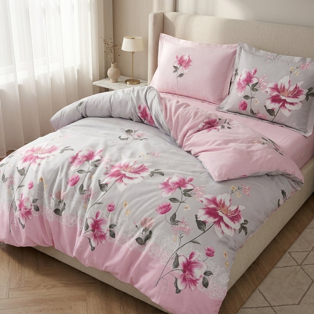 Flowerdream rosa sengetøj